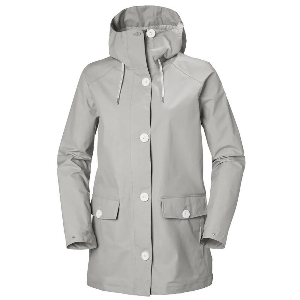 Euc Helly Hansen Elements Light Gray Raincoat Wmn… - image 1